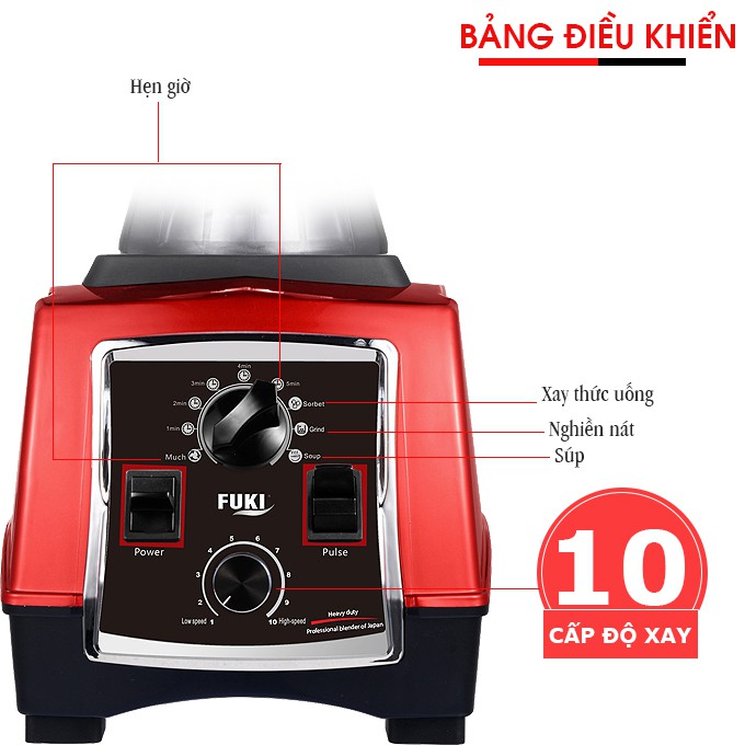 Máy xay sinh tố công nghiệp Fuki 3000W - Hẹn giờ (FK-3000A)